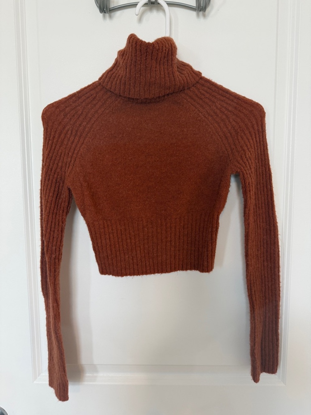BDG Cropped Turtleneck Sweater - Rust